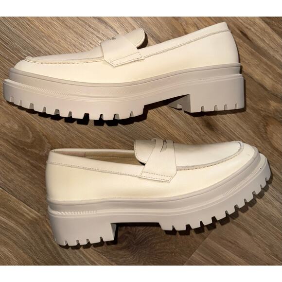 Portland Patina Leather Chunky Loafers - Bone - size 10.5 - S12 - Picture 7 of 12